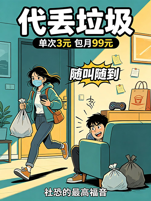 《副业做代丢垃圾&nbsp;1次3元包月99元