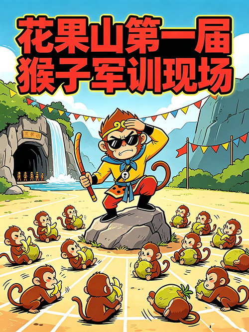 《花果山第一届猴子军训现场》